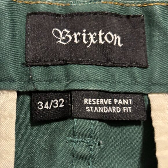 Brixton Reserve Standard Fit Chino Pants Men’s 34x32 Green - Picture 7 of 11